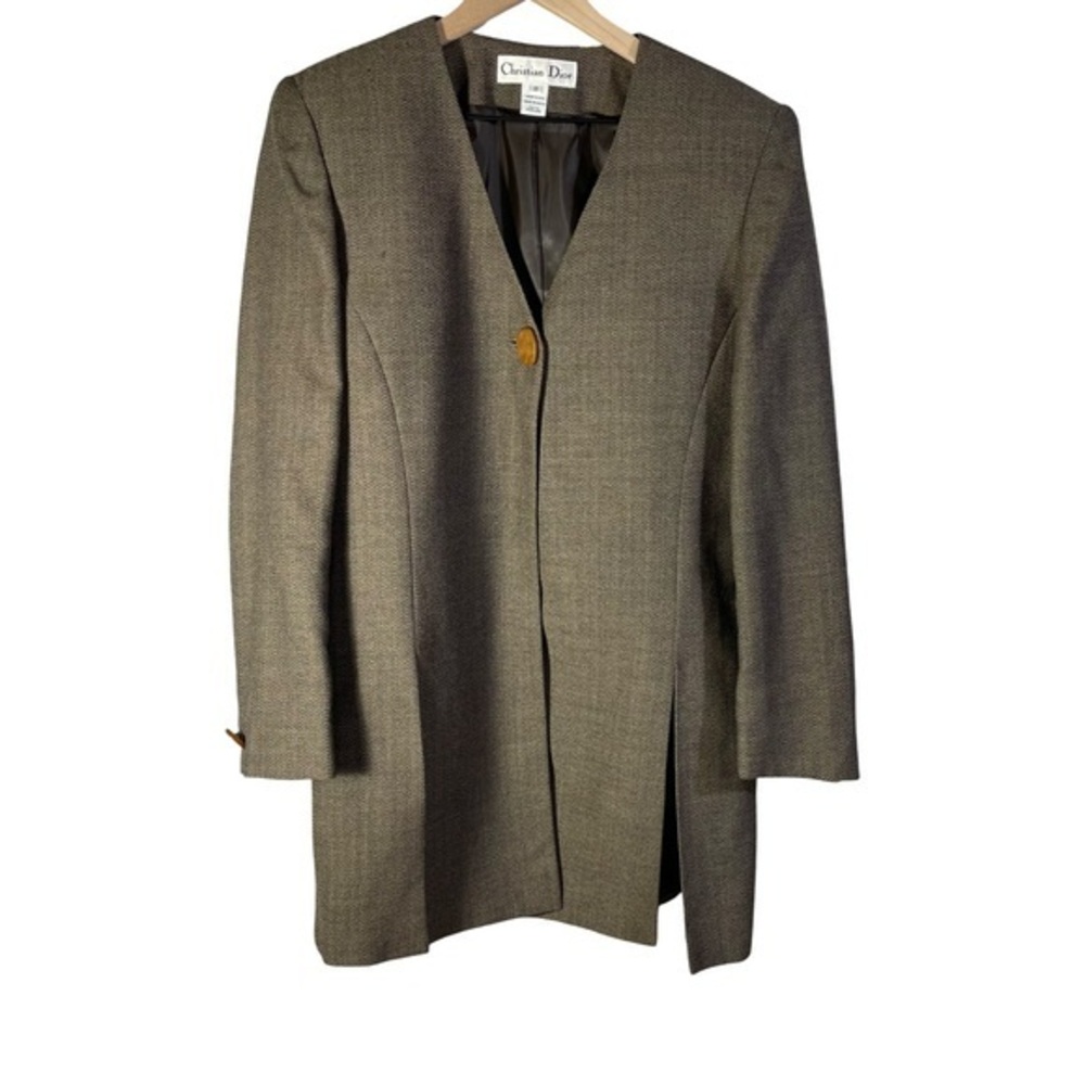 Vintage Christian Dior women's single-button wool blended blazer Jacket Size 8
